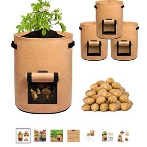 3 Pack 7 Gallon Heavy Duty vegetable Grow Bags